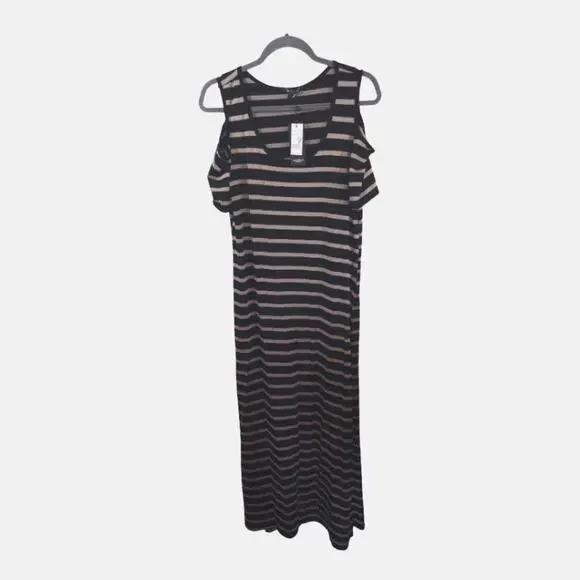 5th & Love | Dresses | 5th Love Midi Maxi Dress With Cutout Shoulder  Stripped Nwt | Poshmark